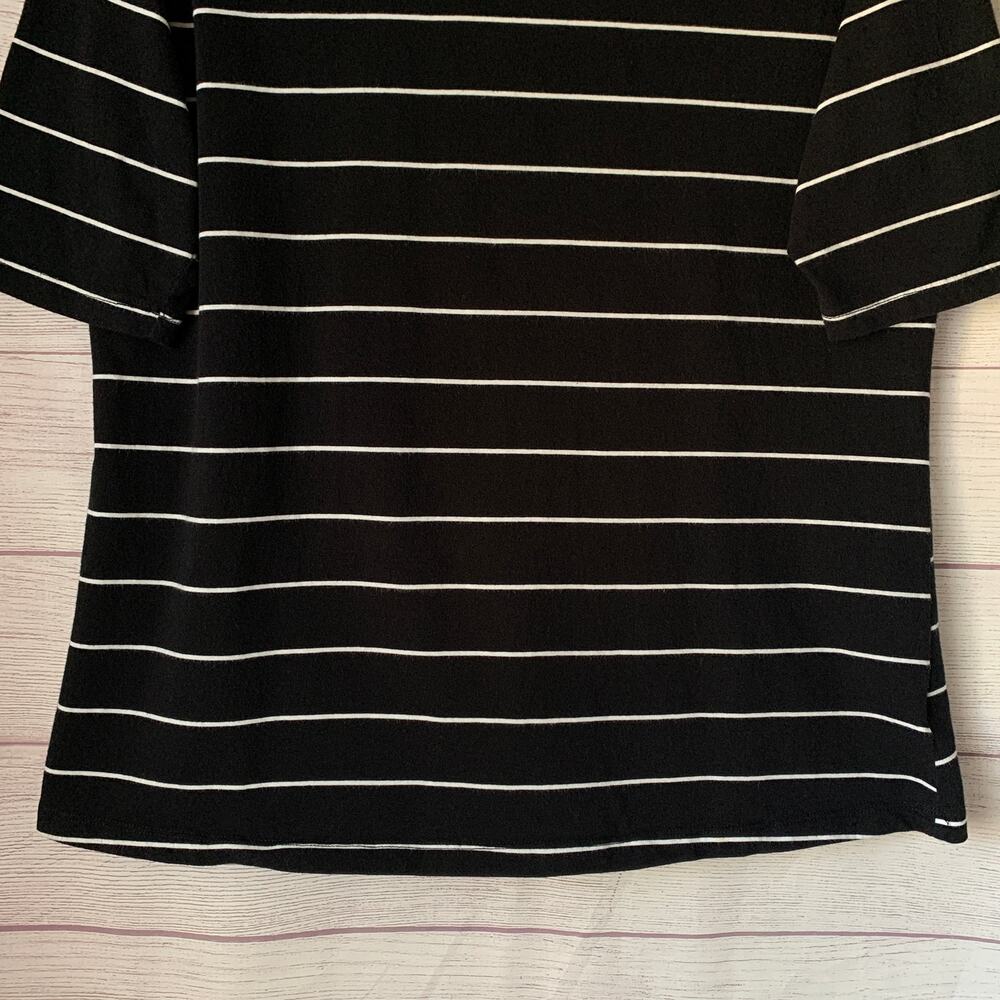 Who What Wear Women's Black and White Striped Shirt Cotton Blend Size XXL - Picture 3 of 16
